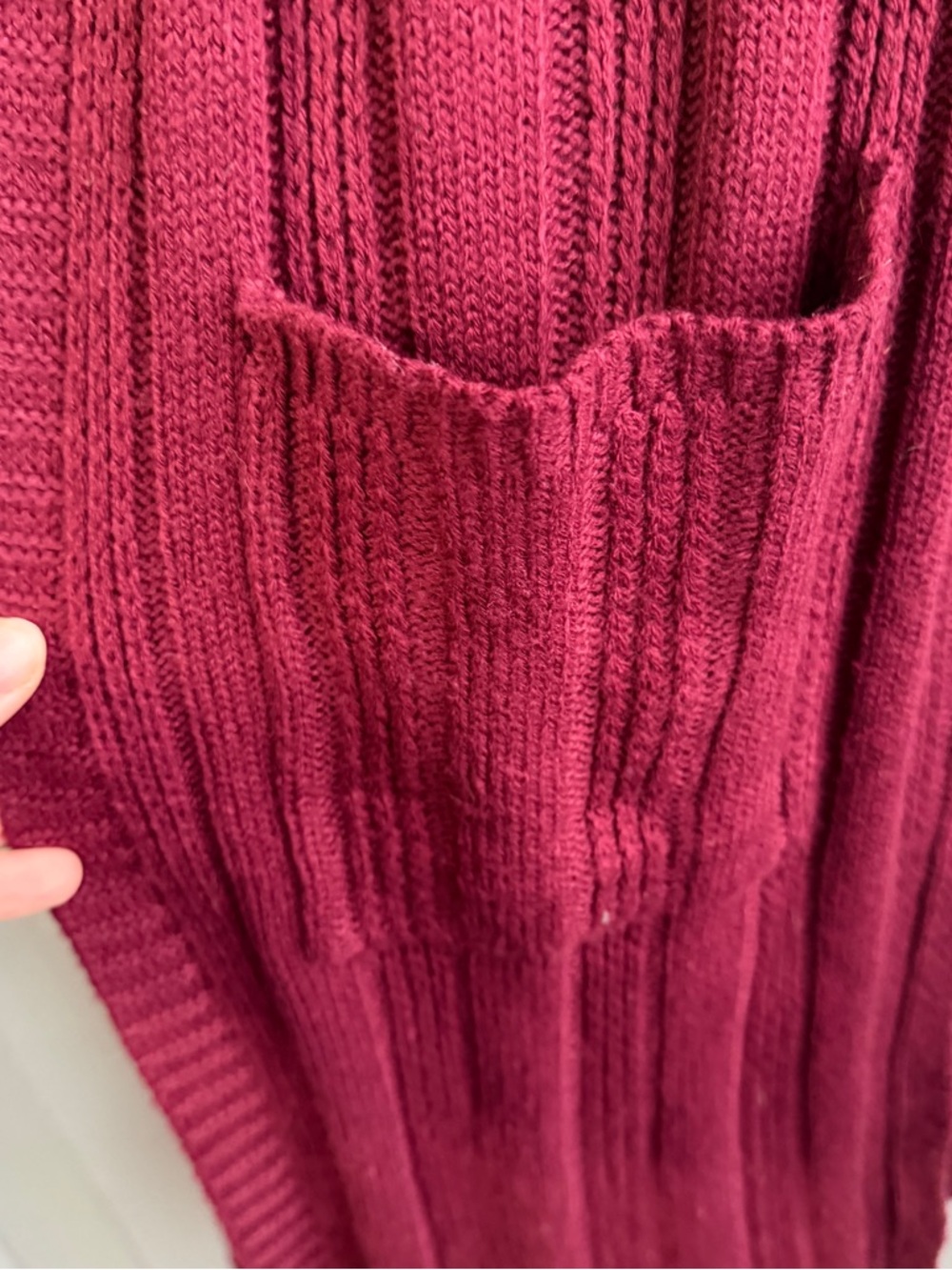 Faded Glory Merlot wine open front duster cardigan size large - Picture 2 of 7